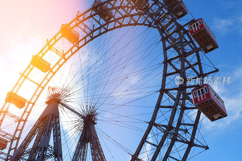 维也纳著名的摩天轮;奥地利Wiener Prater的Riesenrad im